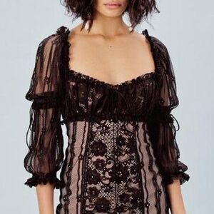 For Love And Lemons Black Lace Mini Dress